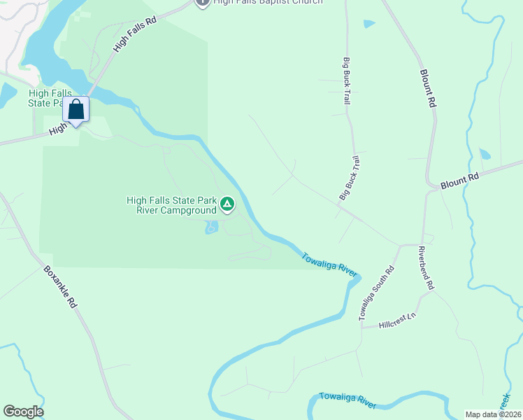 map of restaurants, bars, coffee shops, grocery stores, and more near Riverview Road in Jackson