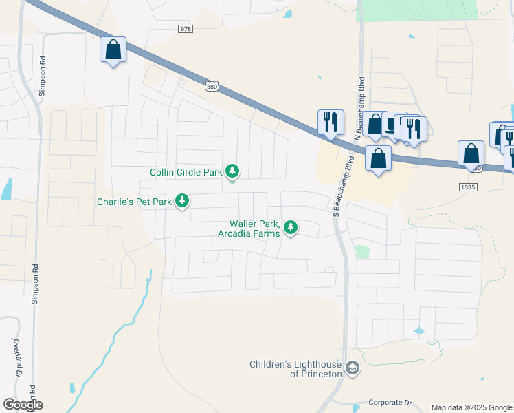 map of restaurants, bars, coffee shops, grocery stores, and more near 34 Pepperbark Avenue in Princeton