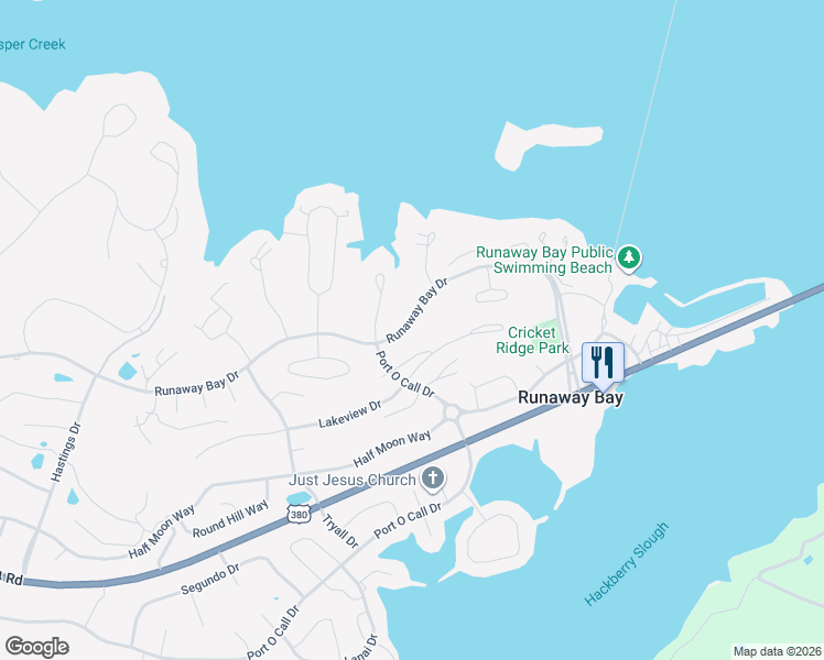 map of restaurants, bars, coffee shops, grocery stores, and more near in Runaway Bay