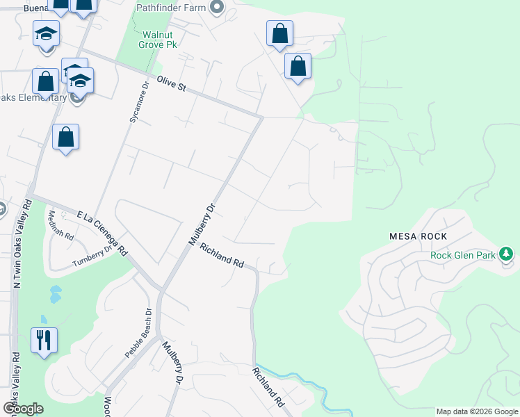map of restaurants, bars, coffee shops, grocery stores, and more near 605 Cox Road in San Marcos