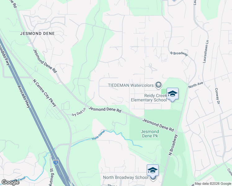 map of restaurants, bars, coffee shops, grocery stores, and more near 25228 Jesmond Dene Heights Place in Escondido