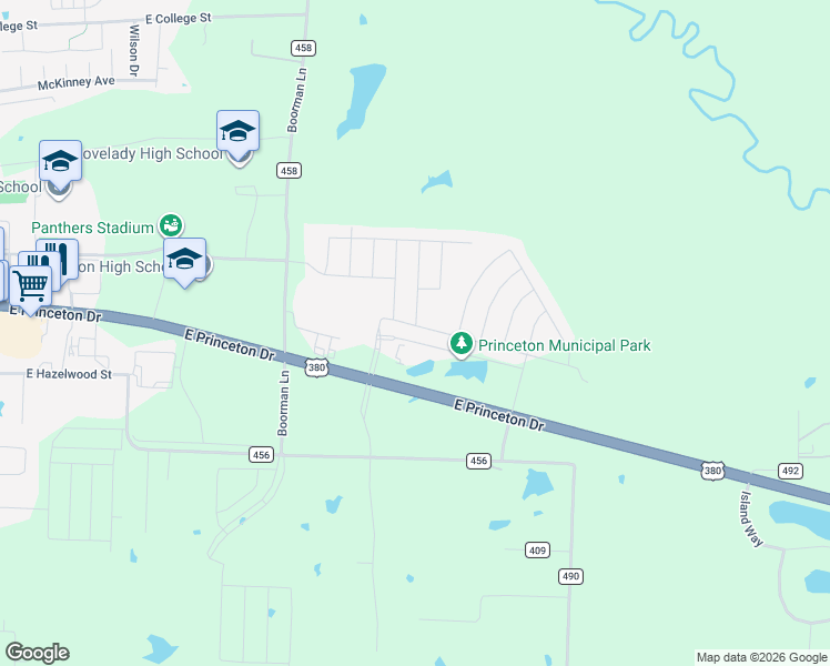 map of restaurants, bars, coffee shops, grocery stores, and more near 224 Golden Sands Lane in Princeton