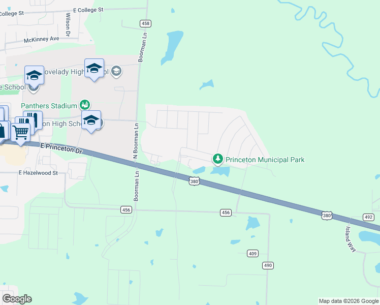 map of restaurants, bars, coffee shops, grocery stores, and more near 224 Golden Sands Lane in Princeton