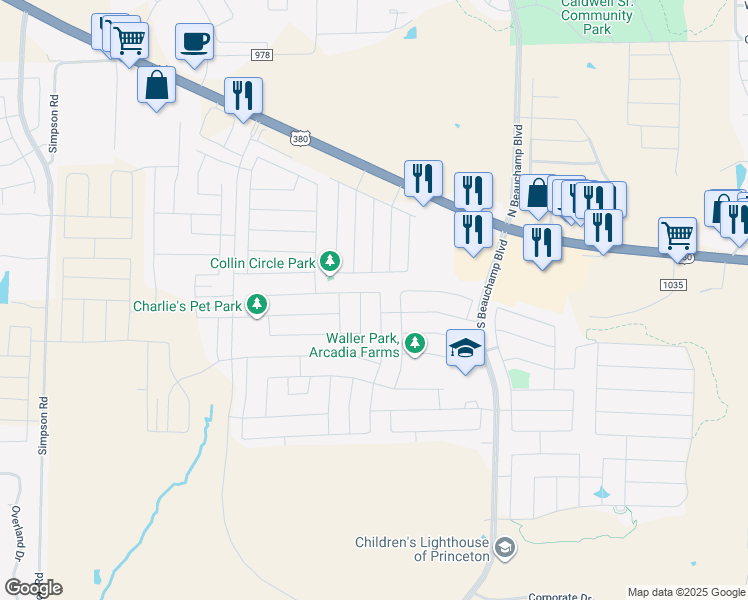 map of restaurants, bars, coffee shops, grocery stores, and more near 34 Pepperbark Avenue in Princeton