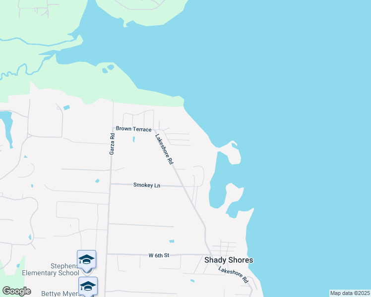 map of restaurants, bars, coffee shops, grocery stores, and more near 610 Lakeshore Road in Denton