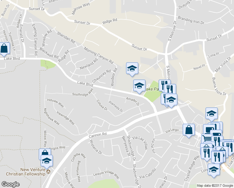 map of restaurants, bars, coffee shops, grocery stores, and more near 4918 Amador Drive in Oceanside