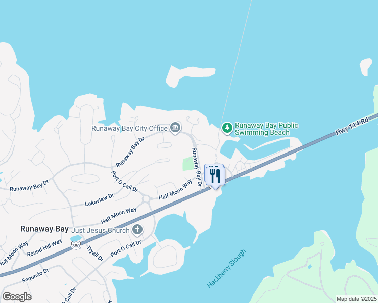 map of restaurants, bars, coffee shops, grocery stores, and more near 91 Runaway Bay Drive in Runaway Bay