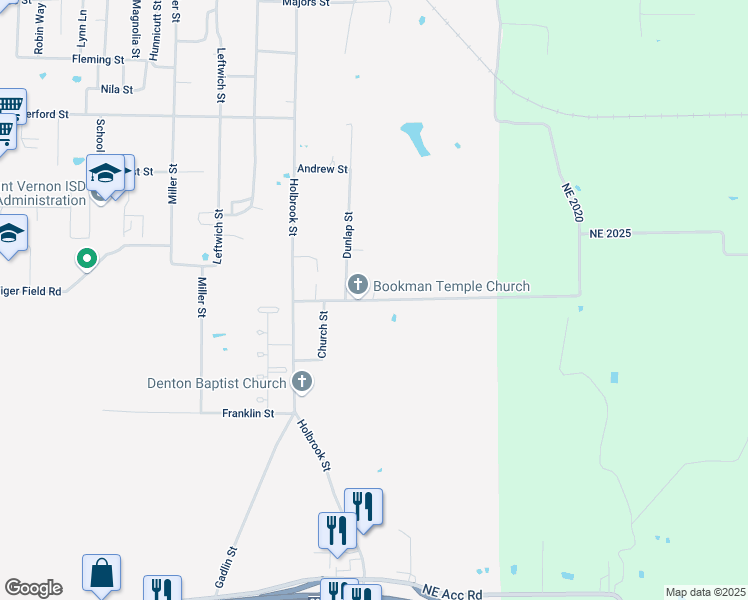 map of restaurants, bars, coffee shops, grocery stores, and more near 407 Grady Street in Mount Vernon