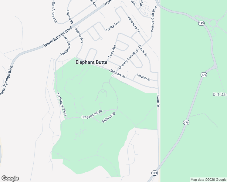 map of restaurants, bars, coffee shops, grocery stores, and more near Country Club Blvd in Elephant Butte