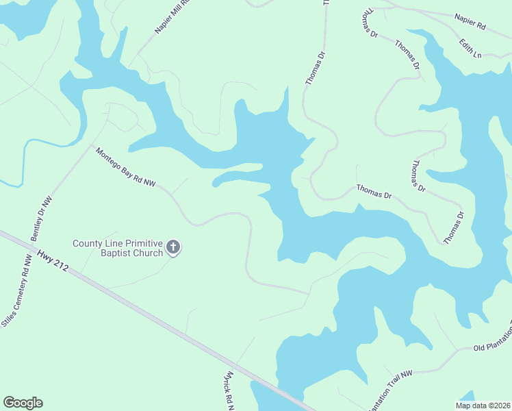 map of restaurants, bars, coffee shops, grocery stores, and more near 170 Montego Bay Road Northwest in Milledgeville