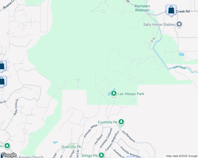 map of restaurants, bars, coffee shops, grocery stores, and more near 1359 Chaparral Drive in San Marcos