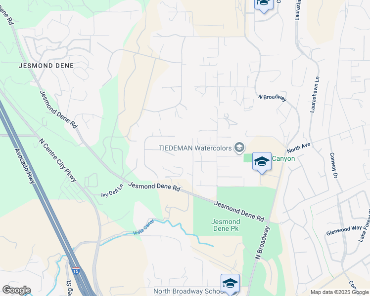 map of restaurants, bars, coffee shops, grocery stores, and more near 25159 Jesmond Dene Road in Escondido