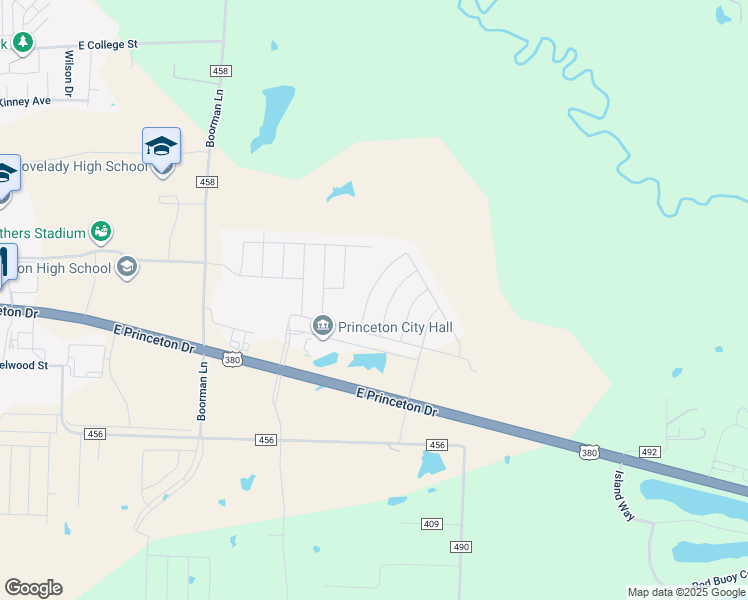 map of restaurants, bars, coffee shops, grocery stores, and more near 1917 Lilac Drive in Princeton