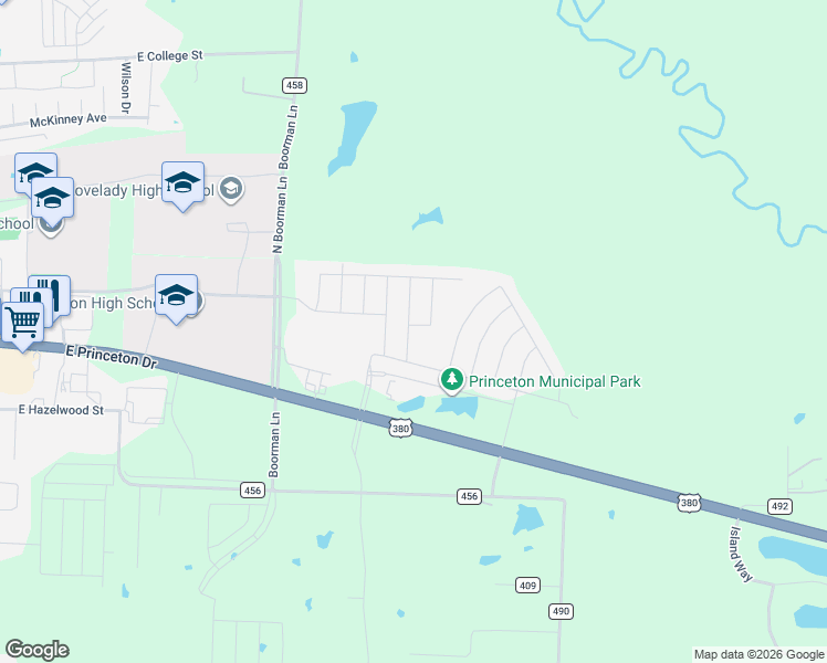 map of restaurants, bars, coffee shops, grocery stores, and more near 226 Golden Sands Lane in Princeton