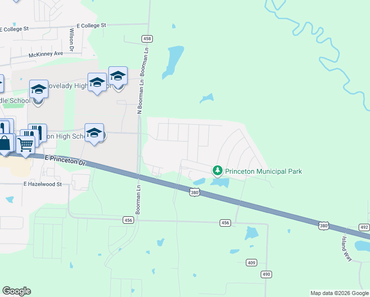 map of restaurants, bars, coffee shops, grocery stores, and more near 224 Golden Sands Lane in Princeton