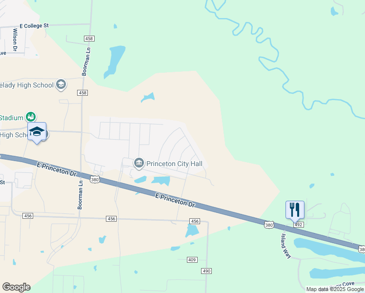 map of restaurants, bars, coffee shops, grocery stores, and more near 288 Moonstone Way in Princeton