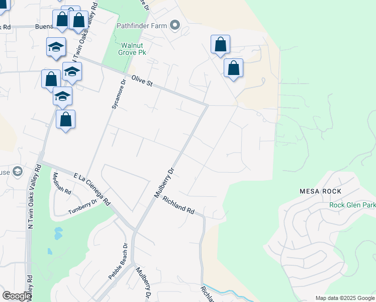 map of restaurants, bars, coffee shops, grocery stores, and more near 520 Cox Road in San Marcos