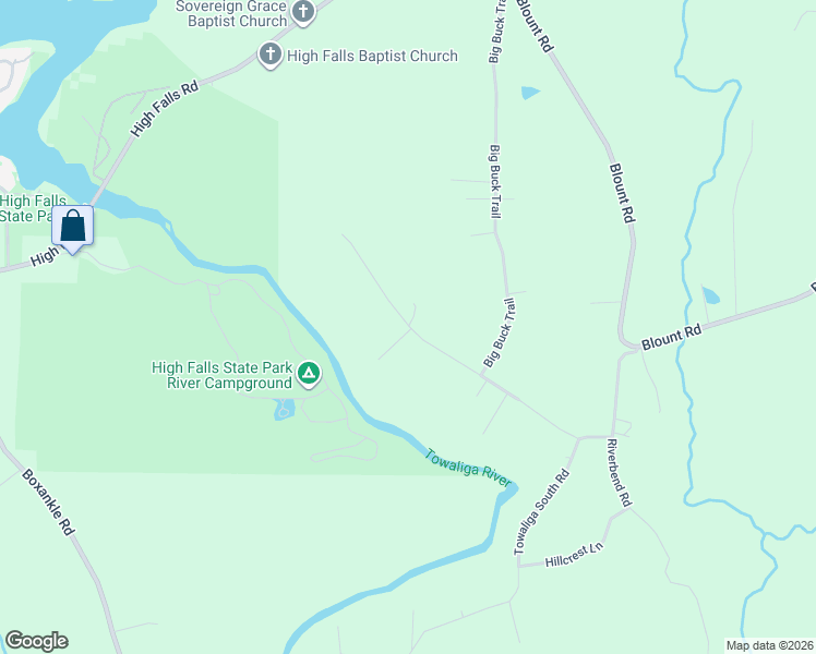map of restaurants, bars, coffee shops, grocery stores, and more near Riverview Road in Jackson