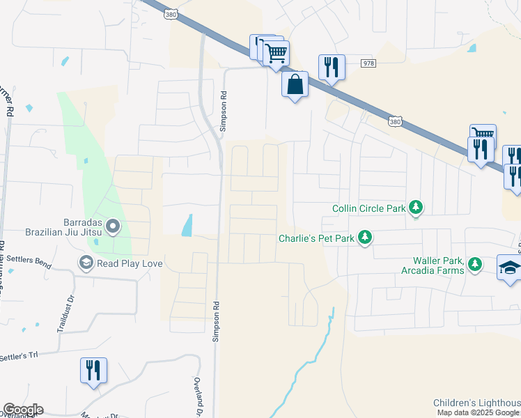 map of restaurants, bars, coffee shops, grocery stores, and more near 1160 Simpson Road in Princeton