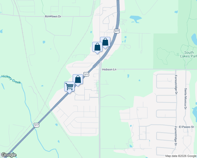 map of restaurants, bars, coffee shops, grocery stores, and more near 3028 Country Club Road in Denton