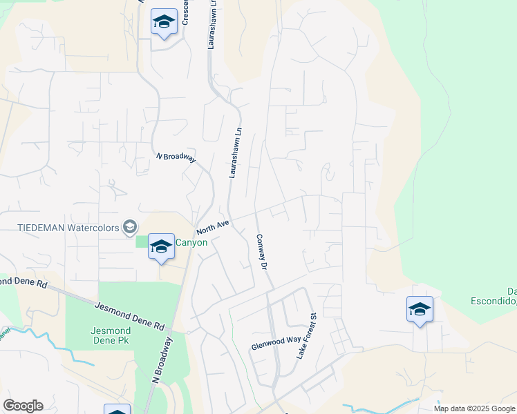 map of restaurants, bars, coffee shops, grocery stores, and more near 2086 Woolem Place in Escondido