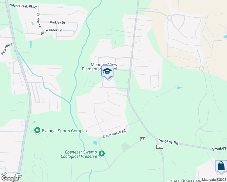 map of restaurants, bars, coffee shops, grocery stores, and more near 120 Sunset Trail in Alabaster
