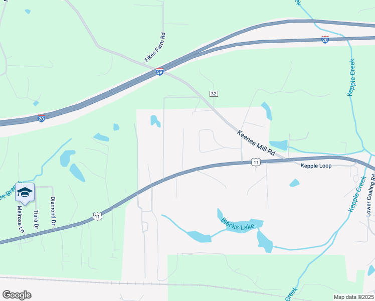 map of restaurants, bars, coffee shops, grocery stores, and more near 10520 Rolling Valley Drive in Cottondale
