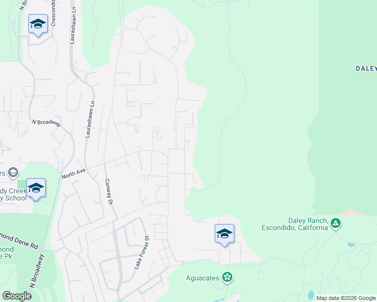 map of restaurants, bars, coffee shops, grocery stores, and more near 1172 North Avenue in Escondido