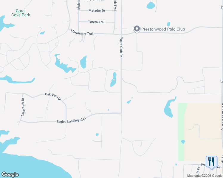 map of restaurants, bars, coffee shops, grocery stores, and more near 1196 Yacht Club Road in Oak Point
