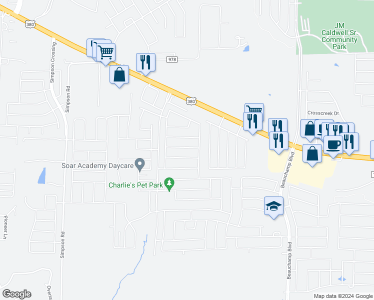 map of restaurants, bars, coffee shops, grocery stores, and more near 1211 Arizona Drive in Princeton