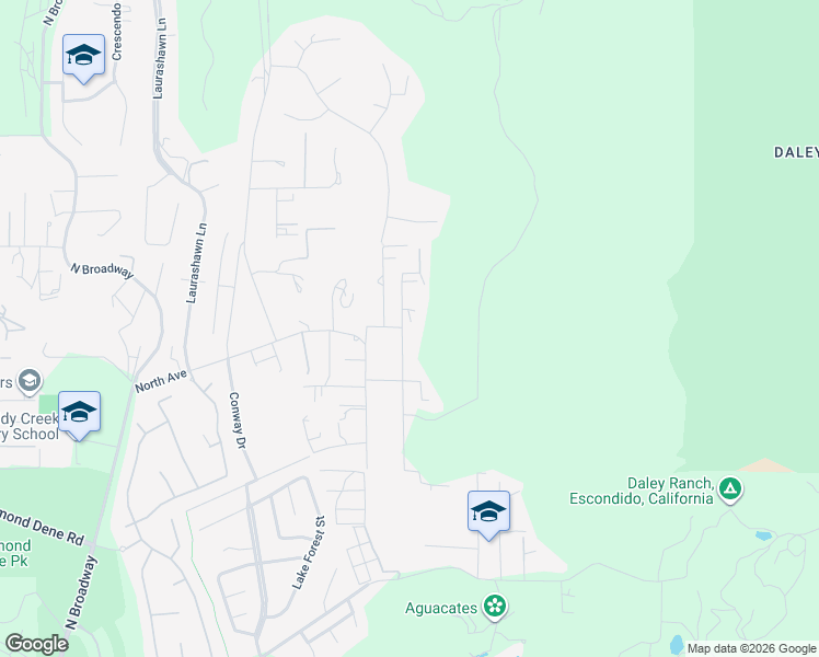map of restaurants, bars, coffee shops, grocery stores, and more near 1172 North Avenue in Escondido