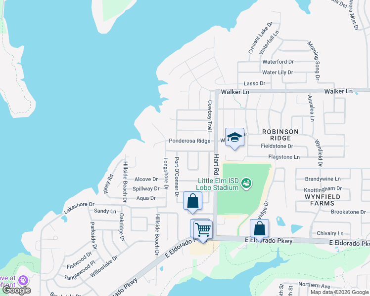 map of restaurants, bars, coffee shops, grocery stores, and more near 1015 Port Boliver Drive in Little Elm