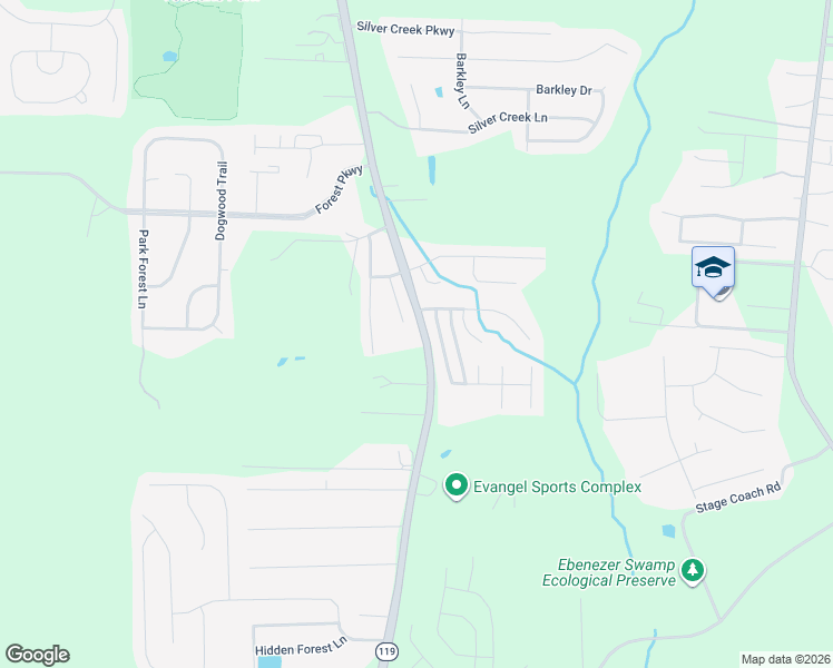 map of restaurants, bars, coffee shops, grocery stores, and more near 6451 Montevallo Road in Montevallo