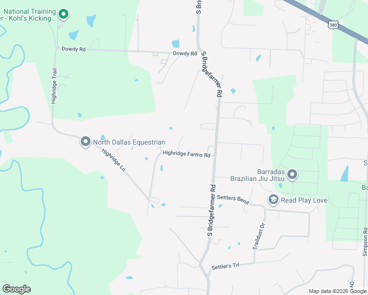 map of restaurants, bars, coffee shops, grocery stores, and more near 210 Highridge Farms Road in McKinney