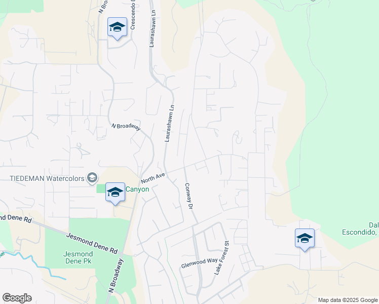 map of restaurants, bars, coffee shops, grocery stores, and more near 3111 Orchard Glen in Escondido