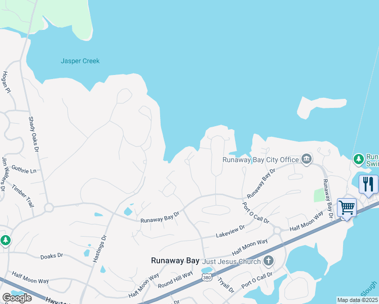 map of restaurants, bars, coffee shops, grocery stores, and more near 115 Lakeshore Drive in Runaway Bay
