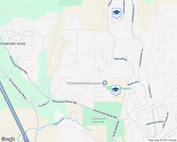 map of restaurants, bars, coffee shops, grocery stores, and more near 3007 Quail Road in Escondido
