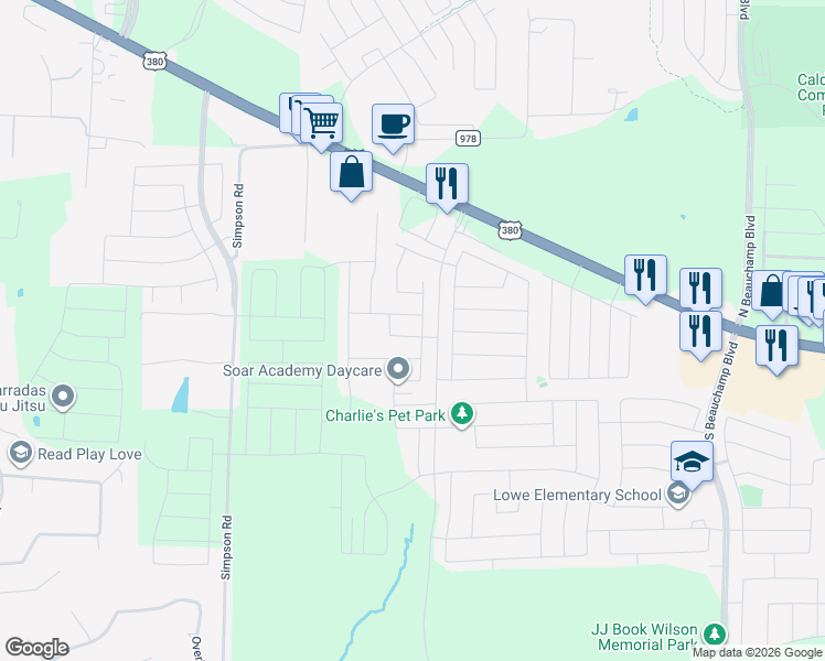 map of restaurants, bars, coffee shops, grocery stores, and more near 1318 Tamarack Drive in Princeton