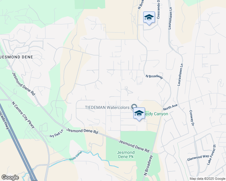 map of restaurants, bars, coffee shops, grocery stores, and more near 3007 Quail Road in Escondido