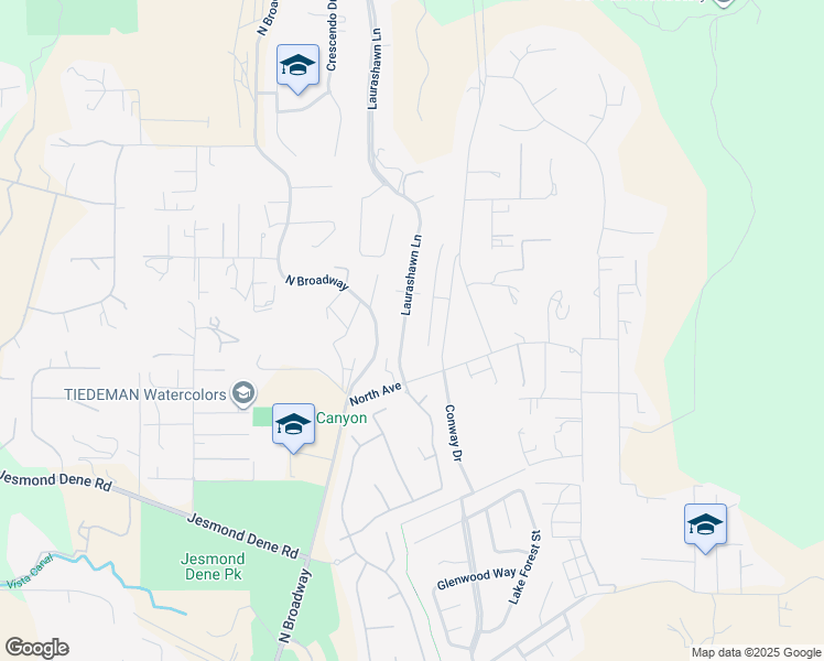 map of restaurants, bars, coffee shops, grocery stores, and more near 2981 Orchard Glen in Escondido