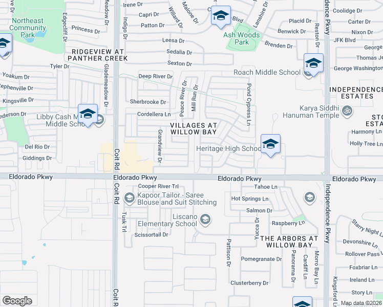 map of restaurants, bars, coffee shops, grocery stores, and more near 13294 Scotch Pine Drive in Frisco