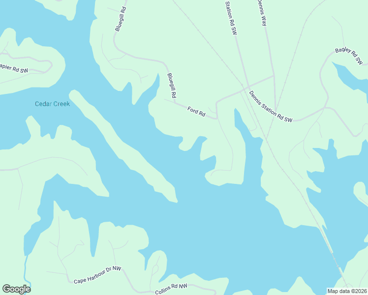map of restaurants, bars, coffee shops, grocery stores, and more near 107 Ford Road in Eatonton