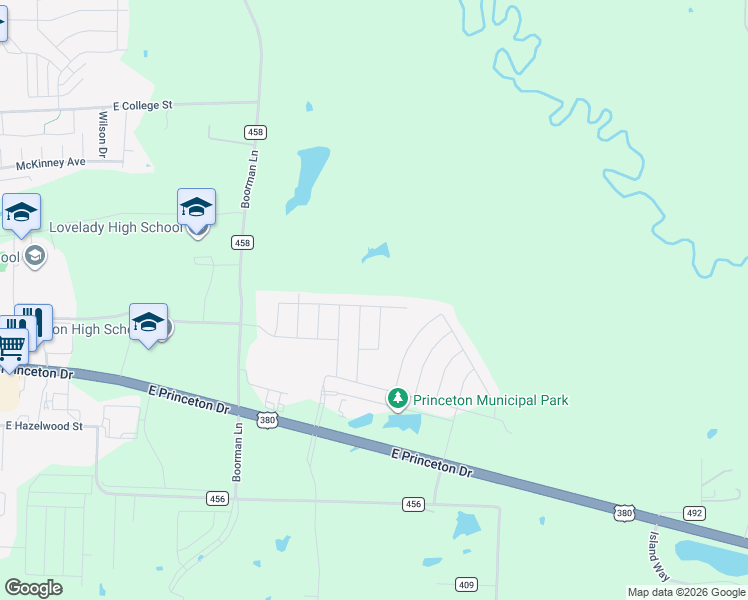 map of restaurants, bars, coffee shops, grocery stores, and more near 303 Golden Sands Lane in Princeton