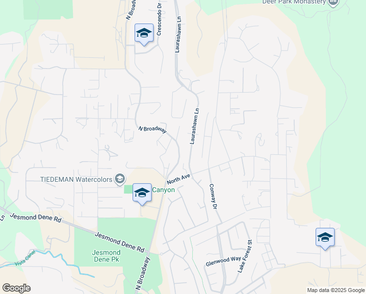 map of restaurants, bars, coffee shops, grocery stores, and more near 2 North Broadway in Escondido