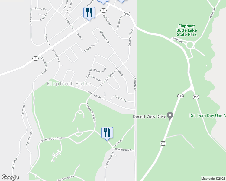 map of restaurants, bars, coffee shops, grocery stores, and more near Lincoln Street in Truth or Consequences