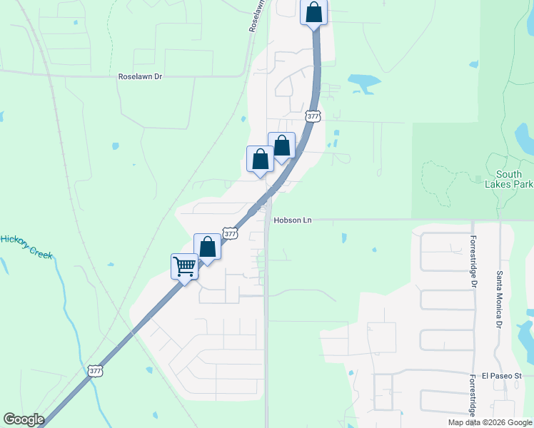 map of restaurants, bars, coffee shops, grocery stores, and more near 2800 Country Club Road in Denton