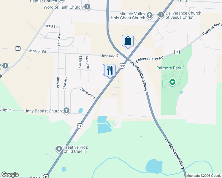 map of restaurants, bars, coffee shops, grocery stores, and more near 4001 Culver Road in Tuscaloosa