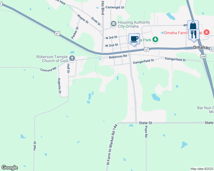 map of restaurants, bars, coffee shops, grocery stores, and more near 410 McLean Street in Omaha