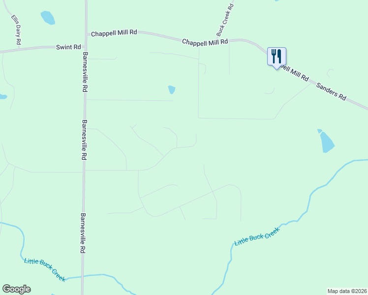 map of restaurants, bars, coffee shops, grocery stores, and more near 220 Fox Crossing Road in Griffin