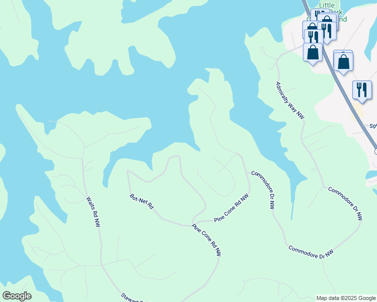 map of restaurants, bars, coffee shops, grocery stores, and more near 209 Pine Cone Road Northwest in Milledgeville